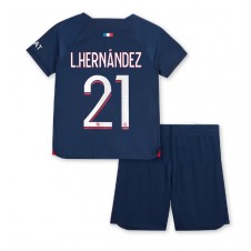 Paris Saint-Germain Lucas Hernandez #21 Hjemmedraktsett Barn 2023-24 Kortermet (+ korte bukser)